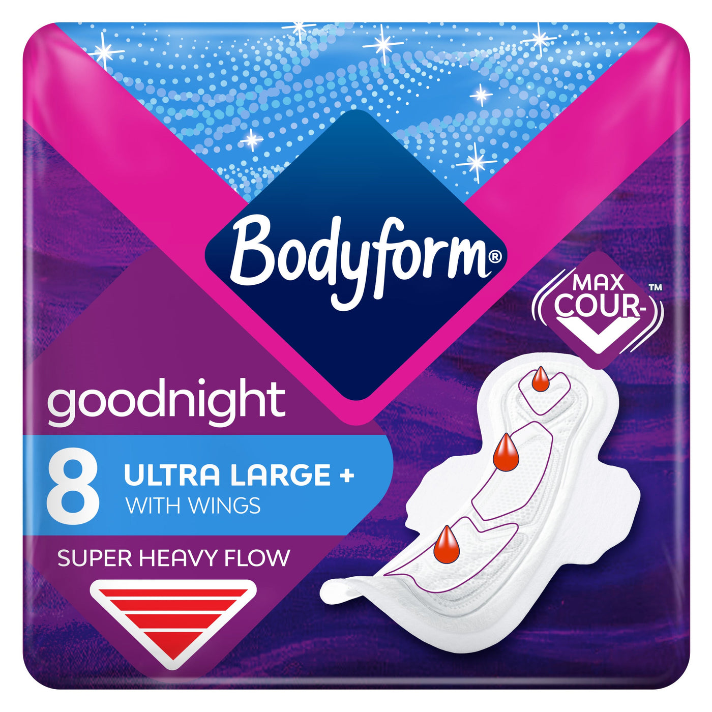 Bodyform Ultra Night Sanitary Towels with Wings 8 Pack